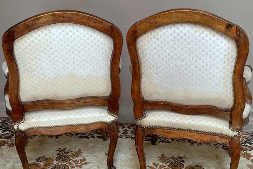 Sessel Rokoko Paar Fauteuils Frankreich Louis XV um 1760 gestempelt M.GOURDIN