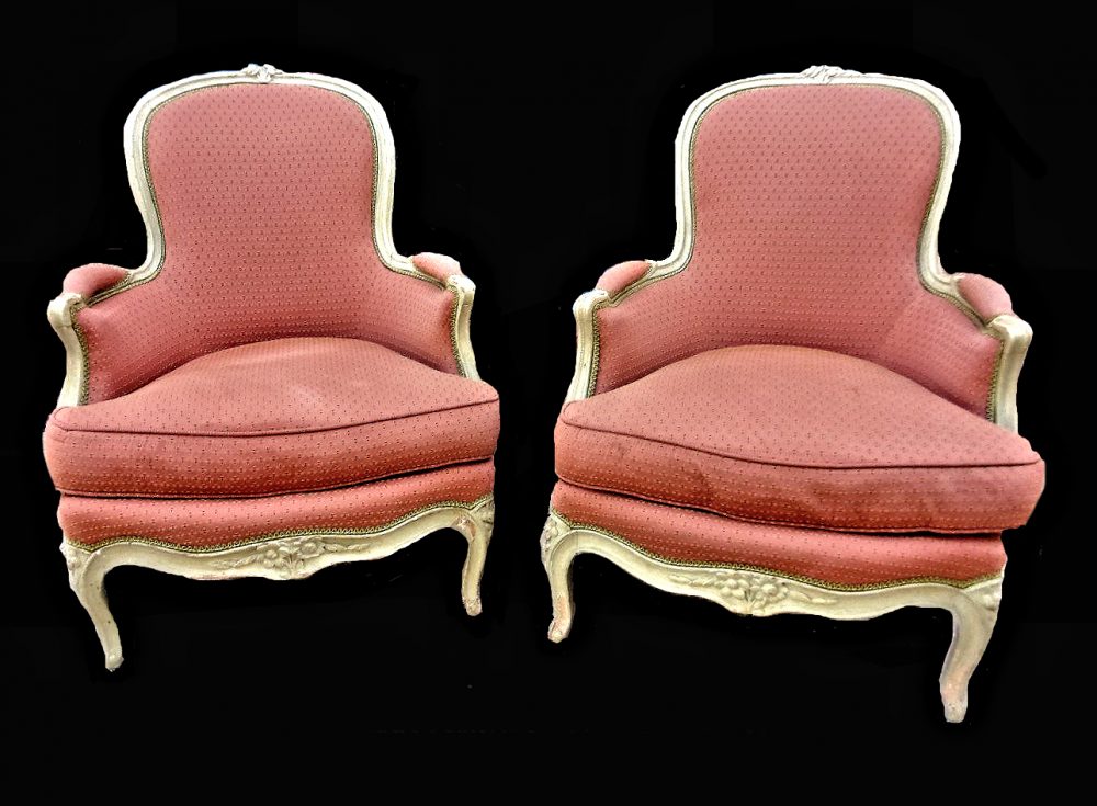 Sessel Rokoko Paar Bergeren Frankreich Louis XV um 1760 gestempelt P.REMY