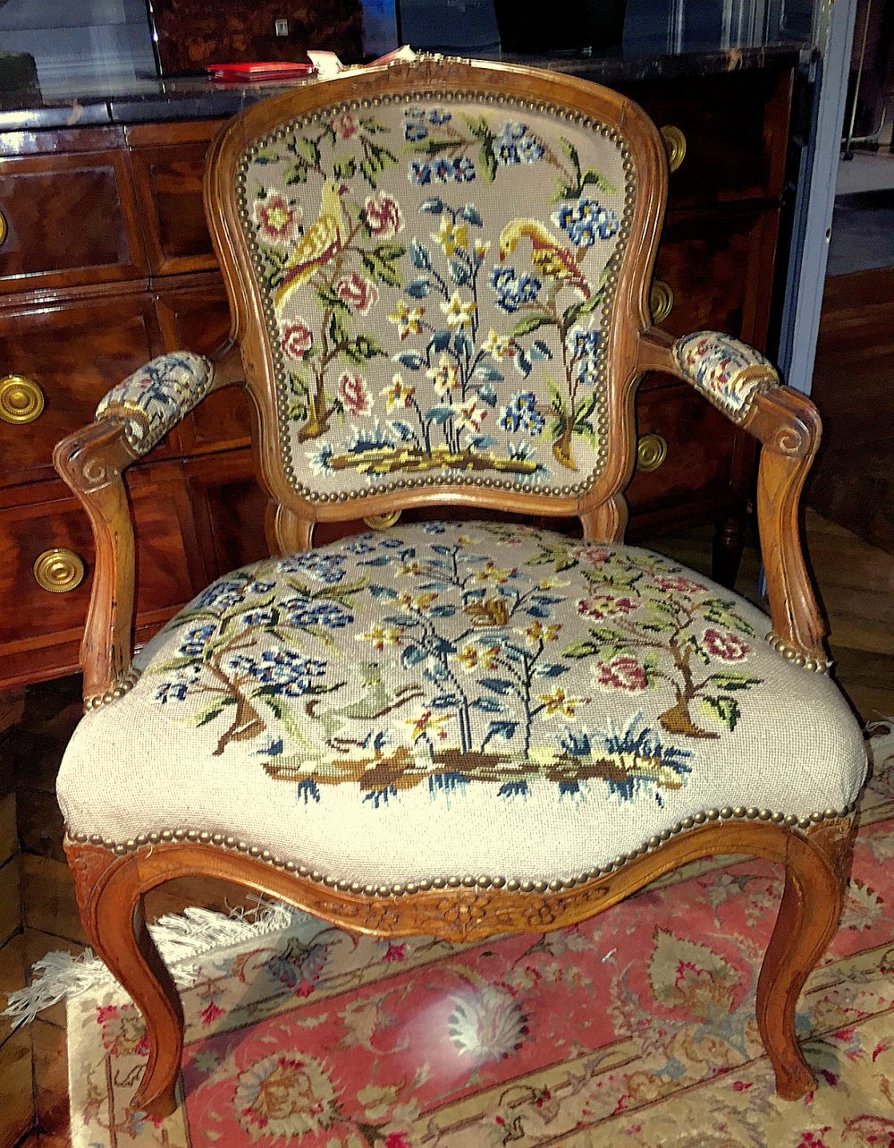 Sessel Rokoko Fauteuil Frankreich Louis XV um 1765 gestempelt G.MATHIEU