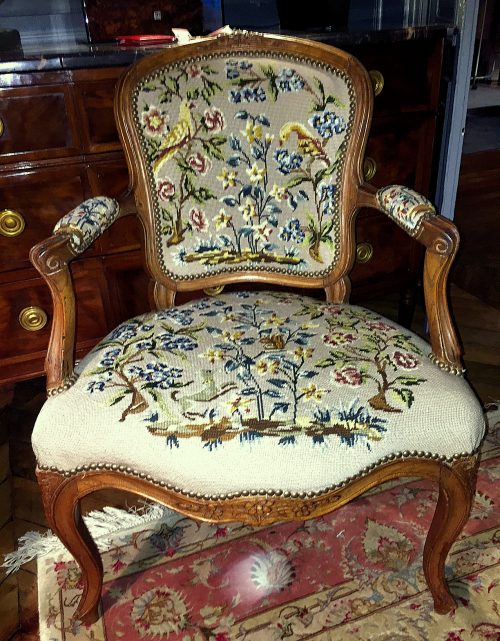 Sessel Rokoko Fauteuil Frankreich Louis XV um 1765 gestempelt G.MATHIEU