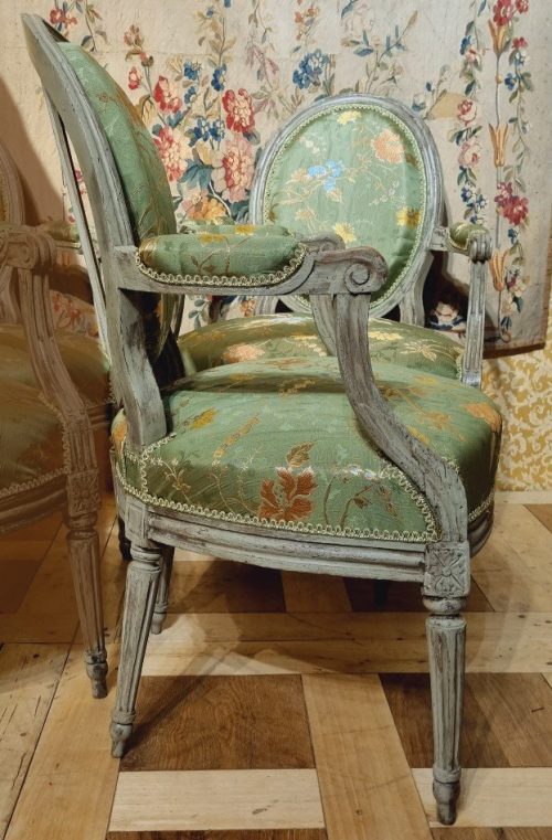 Sessel Klassizismus Fauteuils Frankreich Louis XVI um 1780 gestempelt P.F. SEFERT