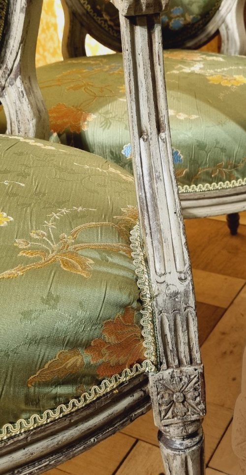 Sessel Klassizismus Fauteuils Frankreich Louis XVI um 1780 gestempelt P.F. SEFERT