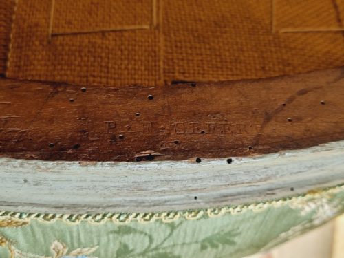 Sessel Klassizismus Fauteuils Frankreich Louis XVI um 1780 gestempelt P.F. SEFERT