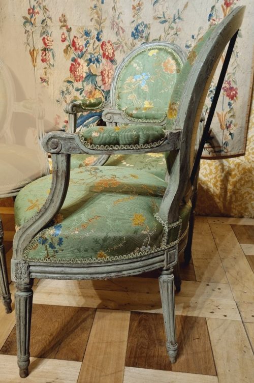 Sessel Klassizismus Fauteuils Frankreich Louis XVI um 1780 gestempelt P.F. SEFERT