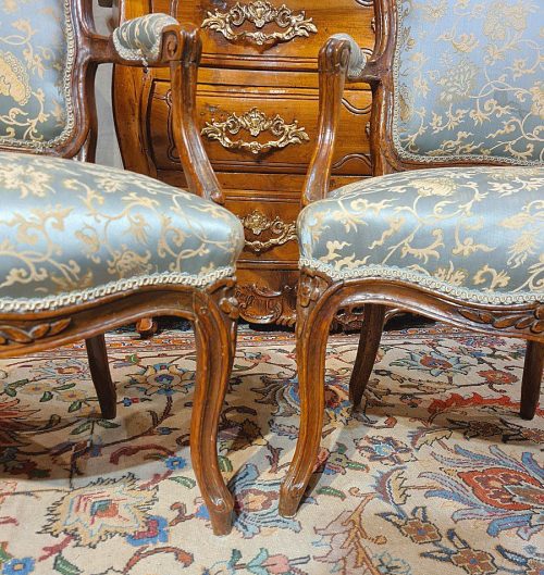 Sessel Rokoko Paar Fauteuils Frankreich Louis XV um1765 gestempelt J.DELAUNAY