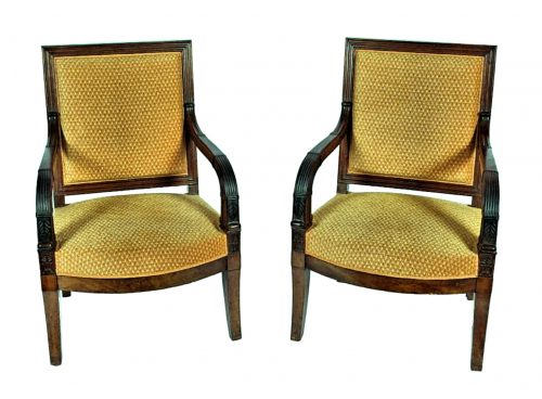 Alternative view of Sessel Paar Fauteuils Frankreich Empire 1813-1825 gestempelt + IACOB Francois-Honoré Georges Jacob - Provenienz: Collection "Raimbault"