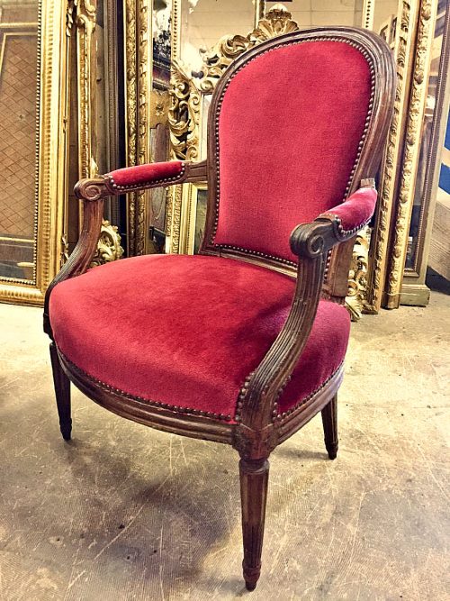 Sessel Klassizismus Fauteuil Frankreich Louis XVI um 1775 gestempelt DELAPORTE