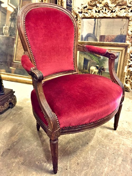 Sessel Klassizismus Fauteuil Frankreich Louis XVI um 1775 gestempelt DELAPORTE