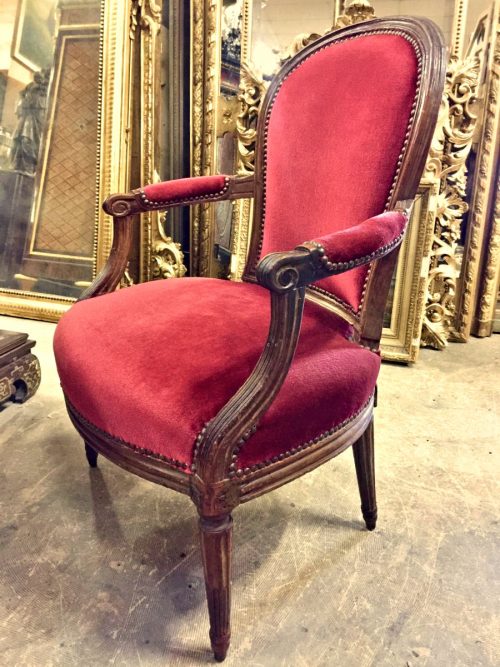 Sessel Klassizismus Fauteuil Frankreich Louis XVI um 1775 gestempelt DELAPORTE