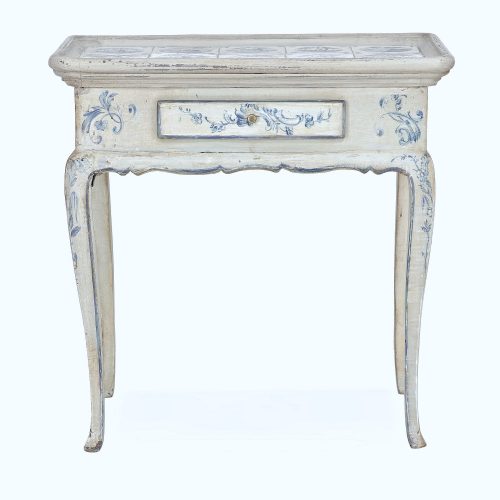 Alternative view of Tisch Rokoko Dänemark Louis XV um 1750 Fliesenbild bestehend aus 15 niederländischen Fayence-Fliesen blau-weiß