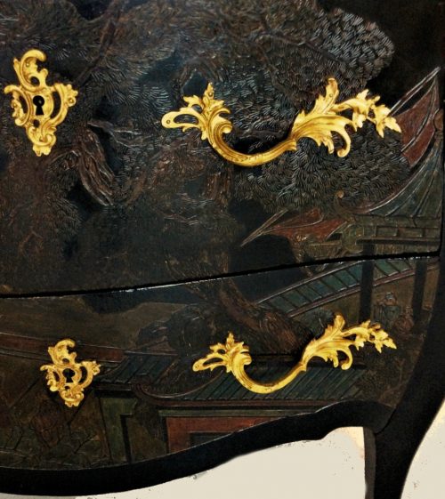 Kommode Rokoko Frankreich Louis XV Koromandellack gestempelt KOFLER