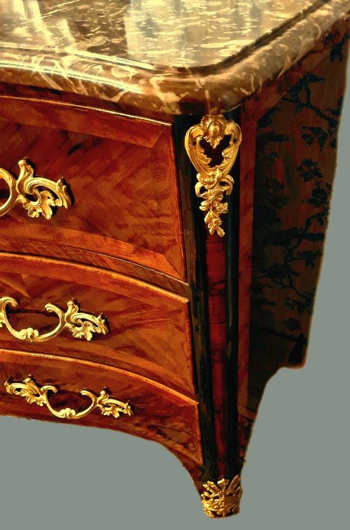 Kommode Barock Frankreich Louis XV Regence gestempelt COULON Provenienz: Chateau Seigneley