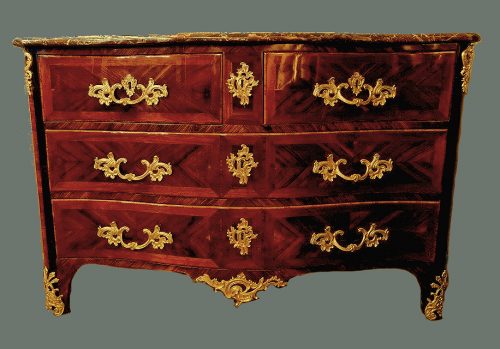 Kommode Barock Frankreich Louis XV Regence gestempelt COULON Provenienz: Chateau Seigneley