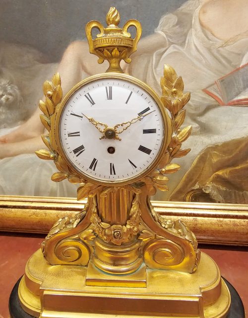 Pendule Tischuhr Frankreich Louis XVI um 1780 das Uhrwerk signiert G.DESCOMBES
