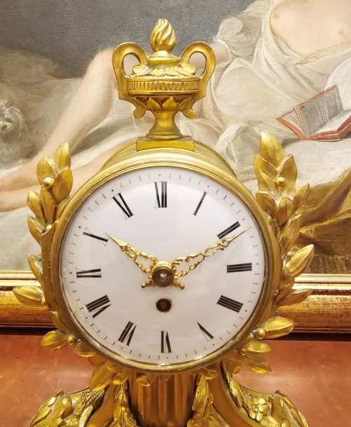 Pendule Tischuhr Frankreich Louis XVI um 1780 das Uhrwerk signiert G.DESCOMBES