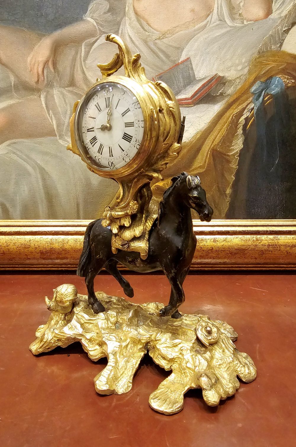 Tischuhr Pendulette Pendule Pferd Frankreich Louis XV um 1750 signiert Isaac et Jean- Jacques Rey à Genève