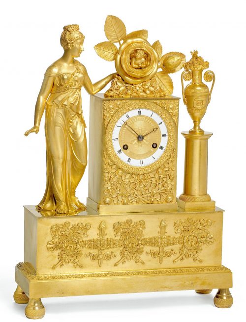 Kaminuhr Empire Pendule Frankreich um 1820 Venus mit Cupido