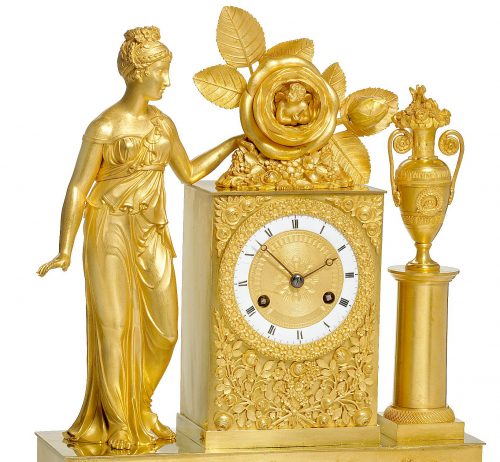 Kaminuhr Empire Pendule Frankreich um 1820 Venus mit Cupido