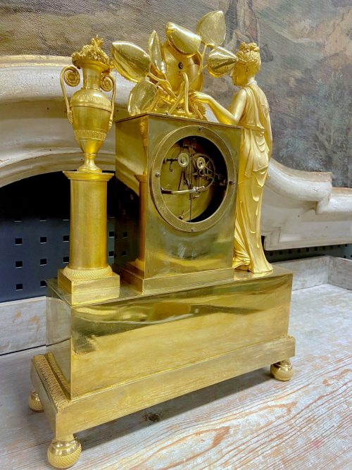 Kaminuhr Empire Pendule Frankreich um 1820 Venus mit Cupido