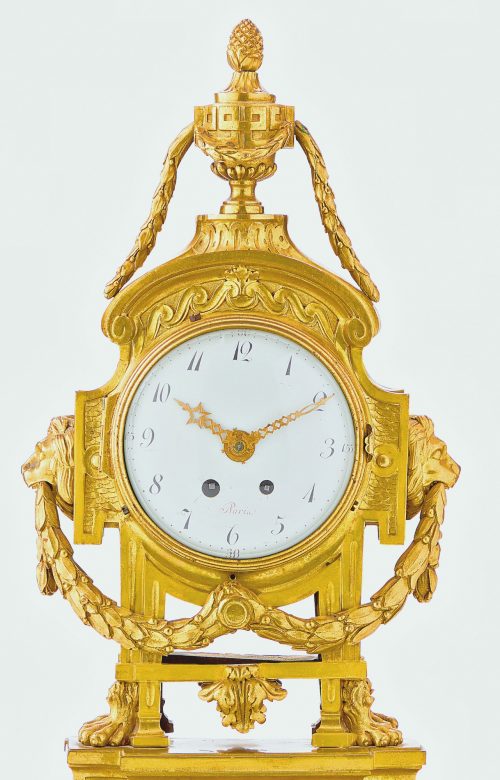 Alternative view of Äußerst seltene Kaminuhr mit originalem Wecker Klassizismus Pendule Frankreich Louis XVI um 1770 das Modell Robert Osmond attr.
