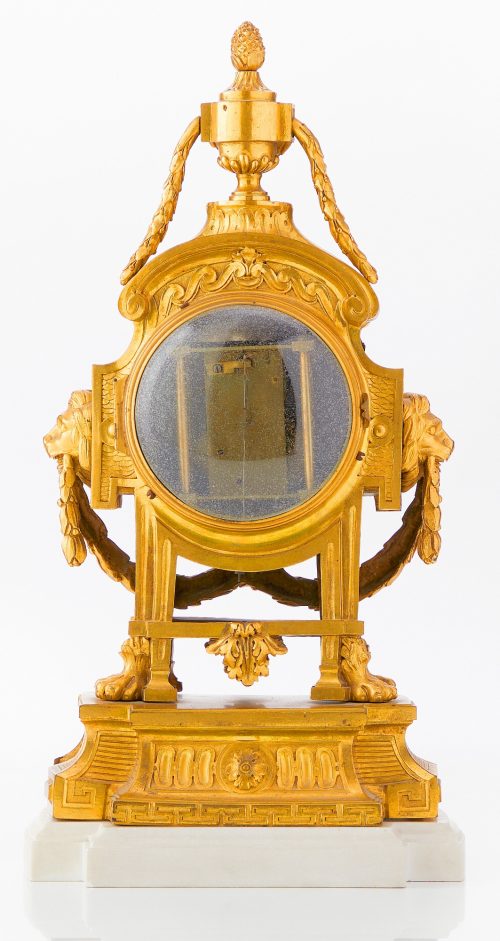 Äußerst seltene Kaminuhr mit originalem Wecker Klassizismus Pendule Frankreich Louis XVI um 1770 das Modell Robert Osmond attr.