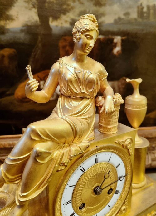 Alternative view of Kaminuhr Pendule Frankreich Empire um 1820 Br. 26 cm, H. 34 cm, T. 9,5 cm