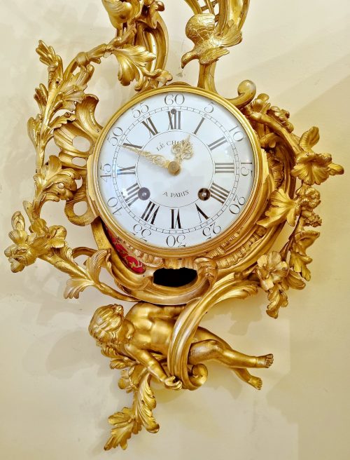 Alternative view of Carteluhr Frankreich Louis XV Rokoko um 1760 signiert LÉCHOPIÉ A PARIS