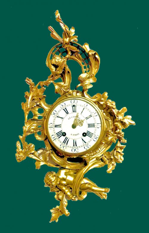 Carteluhr Frankreich Louis XV Rokoko um 1760 signiert LÉCHOPIÉ A PARIS