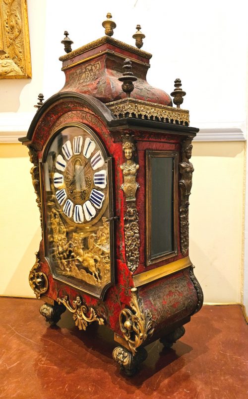 Königliche Pendule Boulle Marqueterie mit Portrait von Ludwig XIV. Frankreich Louis XIV Barock Um 1700