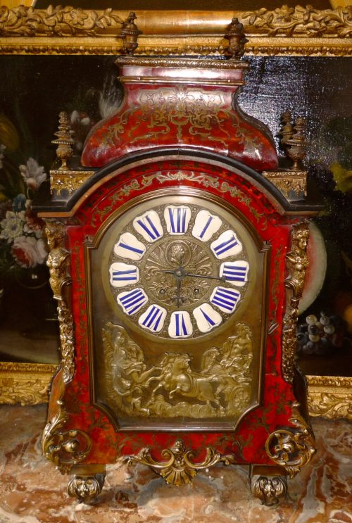 Königliche Pendule Boulle Marqueterie mit Portrait von Ludwig XIV. Frankreich Louis XIV Barock Um 1700