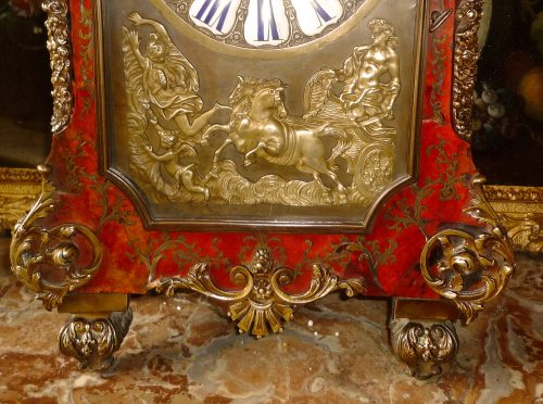 Königliche Pendule Boulle Marqueterie mit Portrait von Ludwig XIV. Frankreich Louis XIV Barock Um 1700