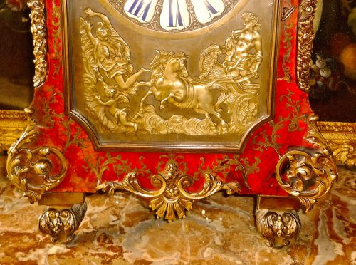 Königliche Pendule Boulle Marqueterie mit Portrait von Ludwig XIV. Frankreich Louis XIV Barock Um 1700