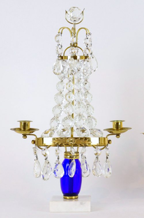 Alternative view of Kandelaber Paar Klassizismus Louis XVI Schweden 19.Jh.  H. 40 cm