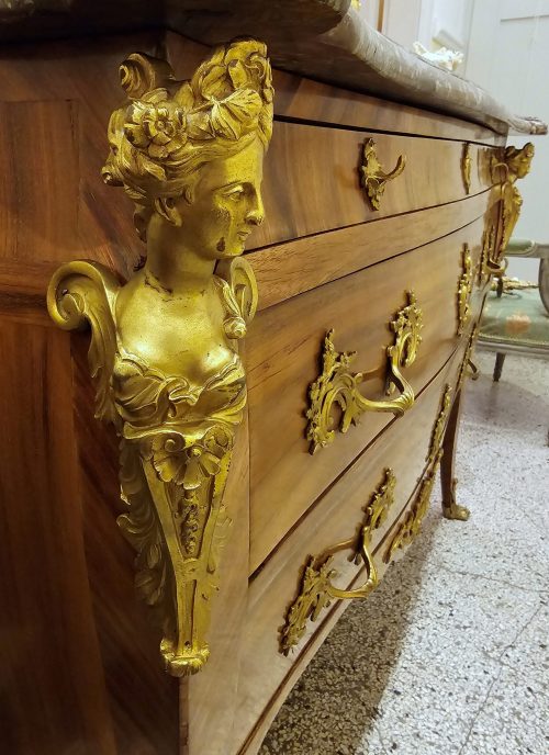 Kommode Rokoko Frankreich Louis XV Gestempelt I.DUBOIS um 1760 Jacques Dubois 1693-1763 Maître 5. September 1742