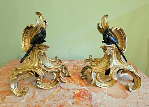 Kaminböcke Rokoko Louis XV um 1750 Frankreich Jacques Caffieri 1678-1755 H. 34 cm, L. 30 cm, T. 14 cm