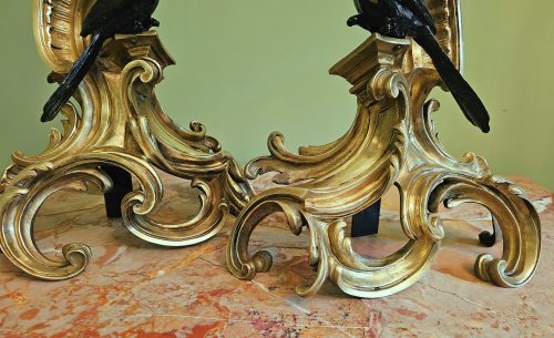 Kaminböcke Rokoko Louis XV um 1750 Frankreich Jacques Caffieri 1678-1755 H. 34 cm, L. 30 cm, T. 14 cm