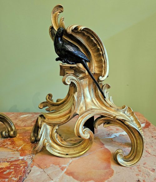 Kaminböcke Rokoko Louis XV um 1750 Frankreich Jacques Caffieri 1678-1755 H. 34 cm, L. 30 cm, T. 14 cm