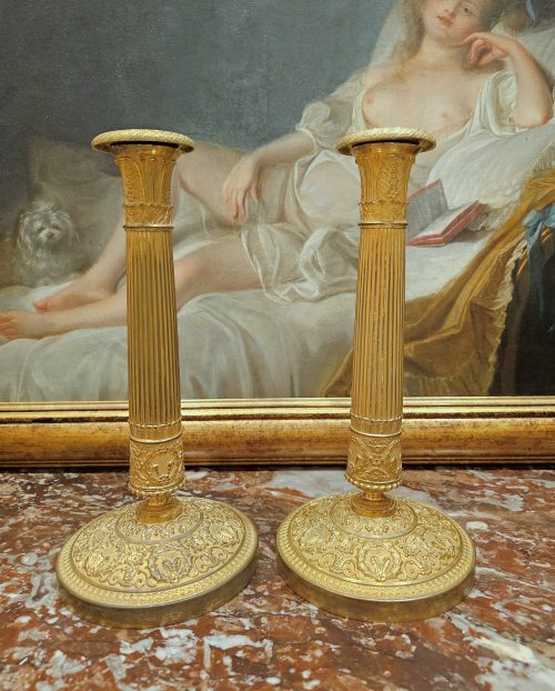 Kerzenleuchter Frankreich Empire um 1820 signiert G.F. Gérard-Jean Galle (1788-1846) H.27,5 cm