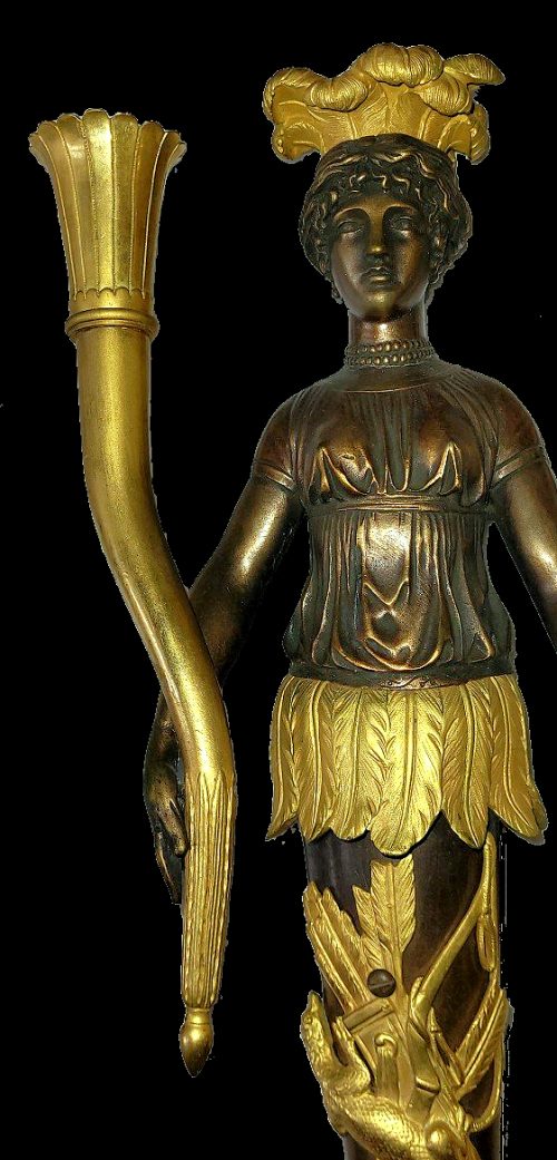 Wandlampen Appliken Allegorie Amerika Empire Frankreich um 1810