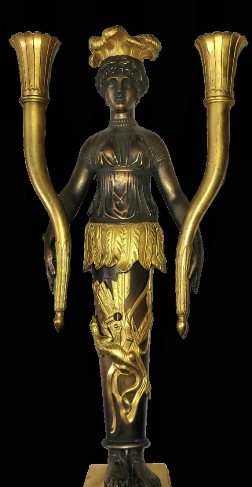 Alternative view of Wandlampen Appliken Allegorie Amerika Empire Frankreich um 1810