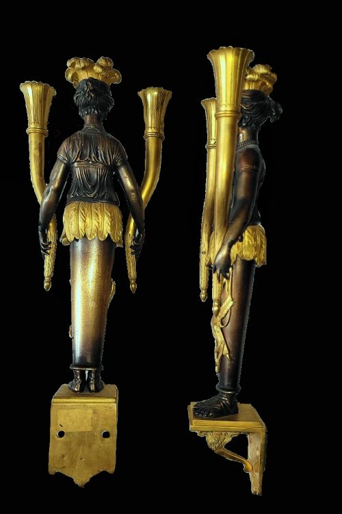 Wandlampen Appliken Allegorie Amerika Empire Frankreich um 1810