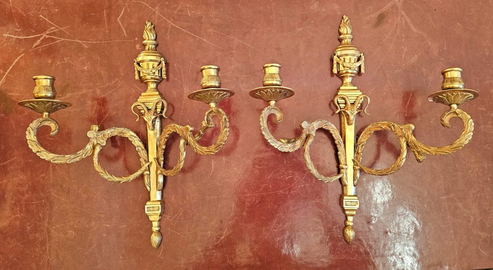Wandlampen Klassizismus Appliken Louis XVI Schweden um 1790  H. 36 cm