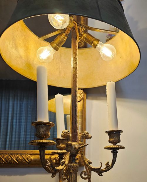 Tischlampe Schreibtischlampe Klassizismus Bouillotte Louis XVI Frankreich um 1800 H. 61 cm