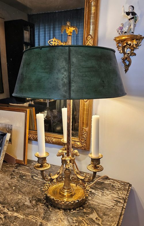 Alternative view of Tischlampe Schreibtischlampe Klassizismus Bouillotte Louis XVI Frankreich um 1800   H. 61 cm