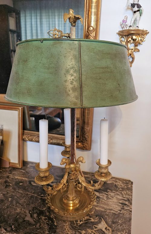 Tischlampe Schreibtischlampe Klassizismus Bouillotte Louis XVI Frankreich um 1800 H. 61 cm