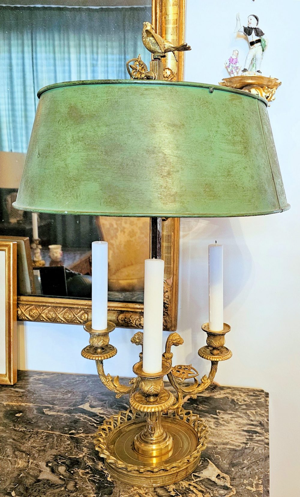 Tischlampe Schreibtischlampe Klassizismus Bouillotte Louis XVI Frankreich um 1800   H. 61 cm