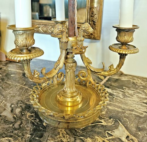Tischlampe Schreibtischlampe Klassizismus Bouillotte Louis XVI Frankreich um 1800 H. 61 cm