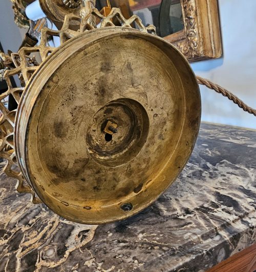 Tischlampe Schreibtischlampe Klassizismus Bouillotte Louis XVI Frankreich um 1800 H. 61 cm