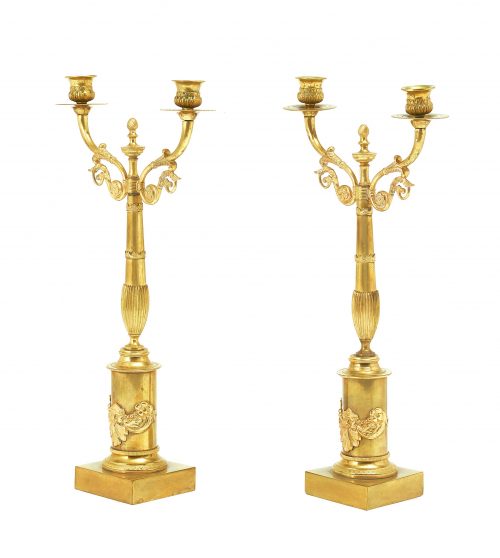 Kandelaber Kerzenständer Paar Empire Schweden um 1810 H. 44 cm, Br. 23 cm