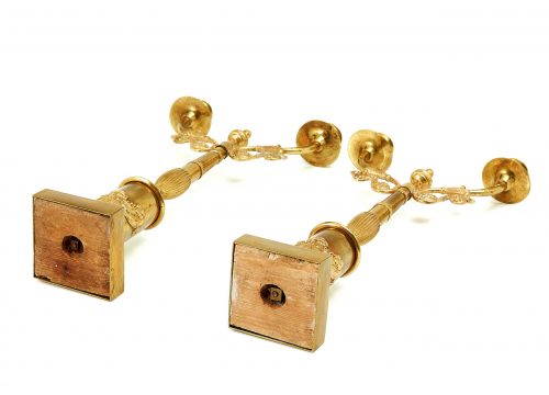 Kandelaber Kerzenständer Paar Empire Schweden um 1810 H. 44 cm, Br. 23 cm